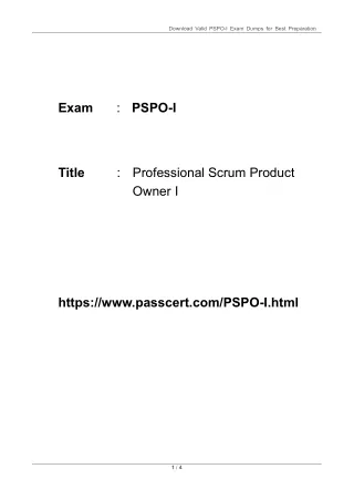 PSPO-I Professional Scrum Product Owner I Exam Dumps