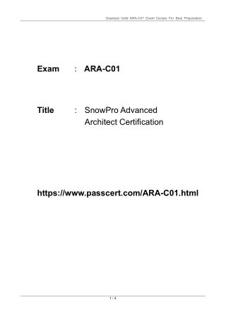 SnowPro Advanced Architect ARA-C01 Real Dumps