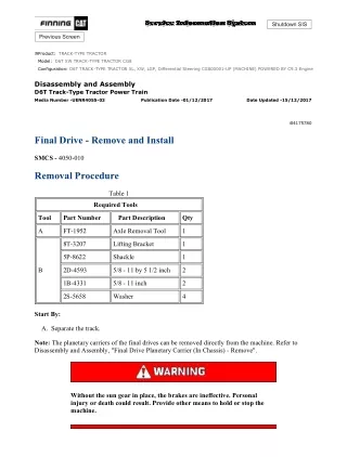 Caterpillar Cat D6T XW TRACK-TYPE TRACTOR (Prefix CG8) Service Repair Manual (CG800001 and up)