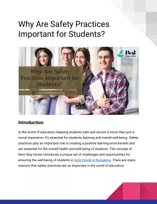Why Are Safety Practices Important for Students_