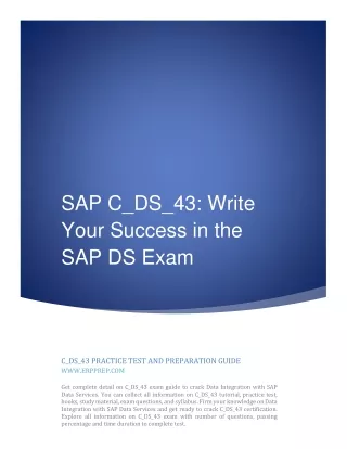 SAP C_DS_43: Write Your Success in the SAP DS Exam