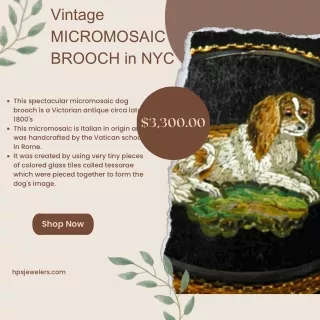 Vintage MICROMOSAIC BROOCH in NYC