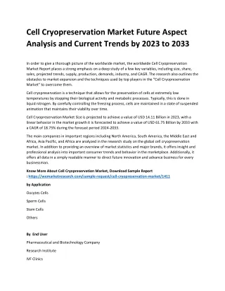 Cell Cryopreservation Market
