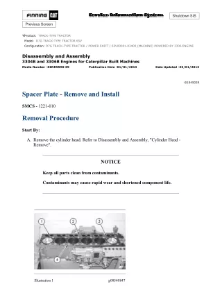 Caterpillar Cat D7G TRACK-TYPE TRACTOR (Prefix 65V) Service Repair Manual (65V00001-03400)