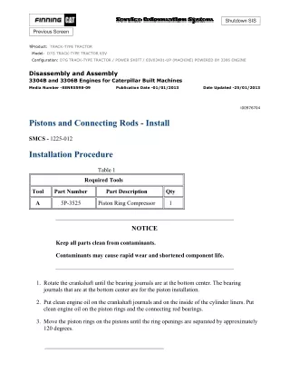 Caterpillar Cat D7G TRACK-TYPE TRACTOR (Prefix 65V) Service Repair Manual (65V03401 and up)