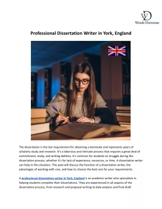 Professional Dissertation Writer in York, England (1)