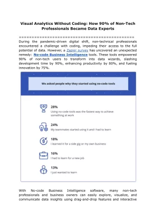 Visual Analytics without Coding_ How 90% of Non-Tech Professionals Became Data Experts