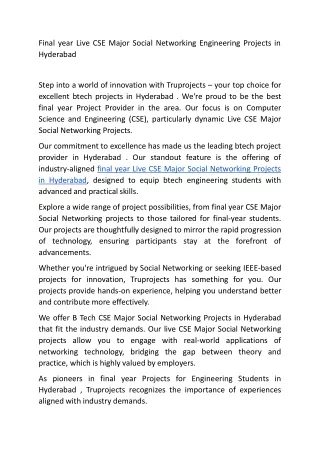 Final year Live CSE Major Social Networking Engineering Projects in Hyderabad (1)