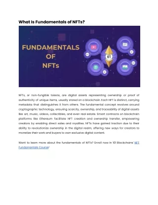 What is fundamentals of NFT_