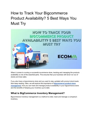 How to Track Your Bigcommerce Product Availability