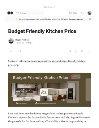 Budget Friendly Kitchen Price