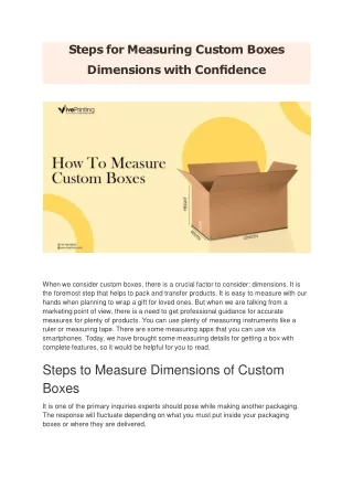 Steps for Measuring Custom Boxes Dimensions with Confidence