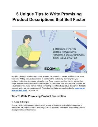 6 Unique Tips to Write Promising Product Descriptions that Sell Faster
