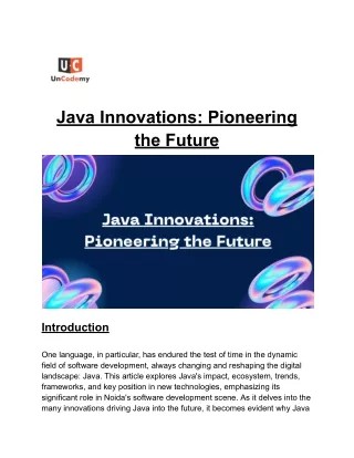 Java Innovations_ Pioneering the Future