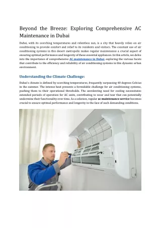 Beyond the Breeze_ Exploring Comprehensive AC Maintenance in Dubai