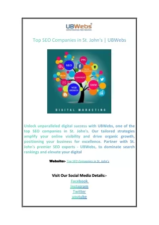 Top SEO Companies in St. John's | UBWebs