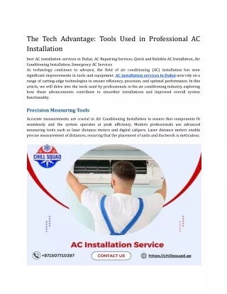 The Tech Advantage_ Tools Used in Professional AC Installation