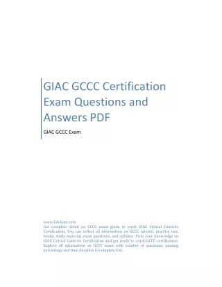 GIAC GCCC Certification Exam Questions and Answers PDF