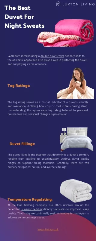 How To Choose The Best Duvet For Night Sweats?