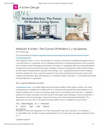 Modular Kitchen: The Future Of Modern Living Spaces