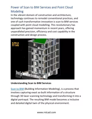 Power of Scan to BIM Services and Point Cloud Modeling