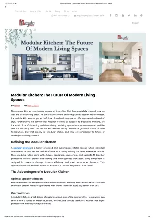 Modular Kitchen: The Future Of Modern Living Spaces