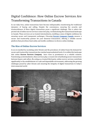Digital Confidence_ How Online Escrow Services Are Transforming Transactions in Canada