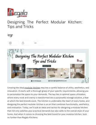 Designing The Perfect Modular Kitchen