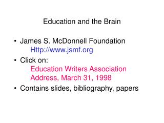 Education and the Brain