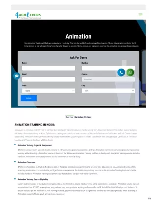 Start you career with the best online animation courses