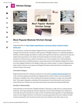 Most Popular Modular Kitchen Design