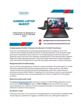 Gaming Laptop Market
