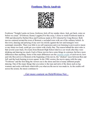 Film Evaluation Essay Example