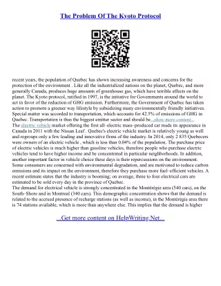 Kyoto Protocol Essay