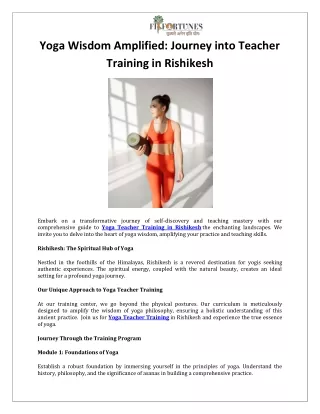 Yoga Wisdom Amplified Journey into Teacher Training in Rishikesh