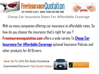 Cheap Car Insurance Rate For Affordable Coverage