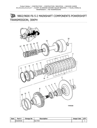 JCB 3CXSMT 30 BACKOHE LOADER Parts Catalogue Manual (Serial Number 00400000-00430000)