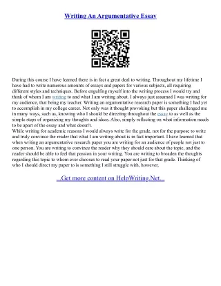 What Is An Argument Essay