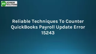 A Quick Guide To Fix QuickBooks Payroll Update Error 15243