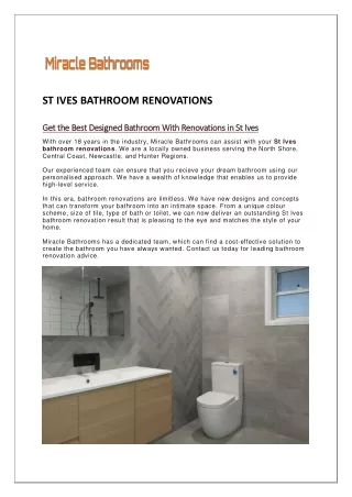 ST IVES BATHROOM RENOVATIONS