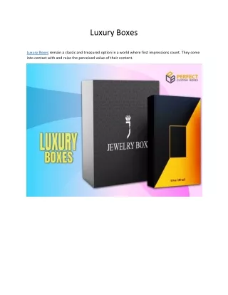 Luxury Boxes | Custom Luxury Packaging