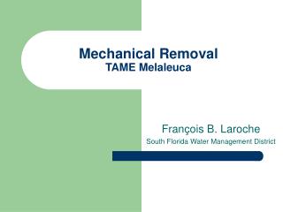 Mechanical Removal TAME Melaleuca