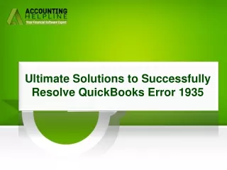 Best Methods To Deal With QuickBooks Error 1935