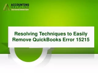 Get Simple Way To Resolve QuickBooks Error 15215