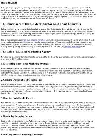 The Function of a Digital Marketing Company in Growing Gold Coast Companies