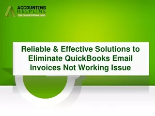 Simply Resolve QuickBooks Email Invoices Not Working issue