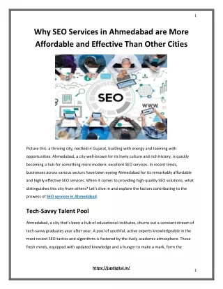 Why SEO Services in Ahmedabad are More Affordable and Effective Than Other Cities