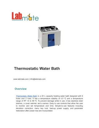 Thermostatic Water Bath