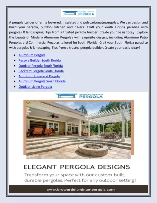 Pergola Aluminum Roof