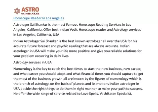 Horoscope Reader In Los Angeles